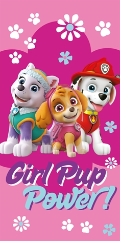 Badehåndklæde - 70x140 cm - Paw patrol - Girl pup power - 100% Bomuld